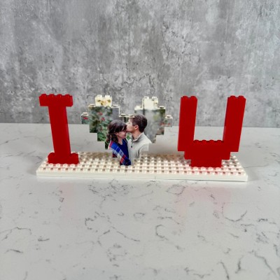 Personalized I Love You Brick Heart Photo Puzzle