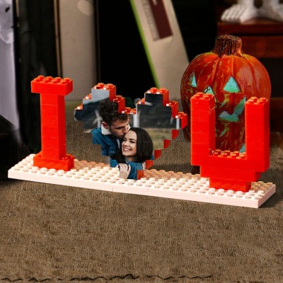 Personalized I Love You Brick Heart Photo Puzzle