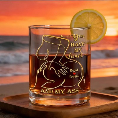Personalized Whiskey Glass With Spicy Photo Best Gift For Couple