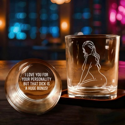 Personalized Handwriting Whiskey Glass With Spicy Photo Best Gift For Couple